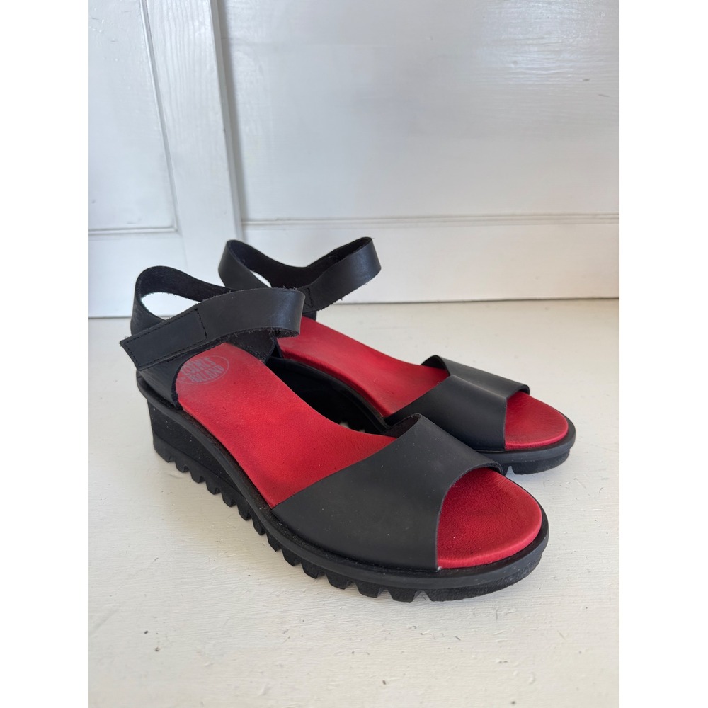 Loints of Holland black wedge sandals